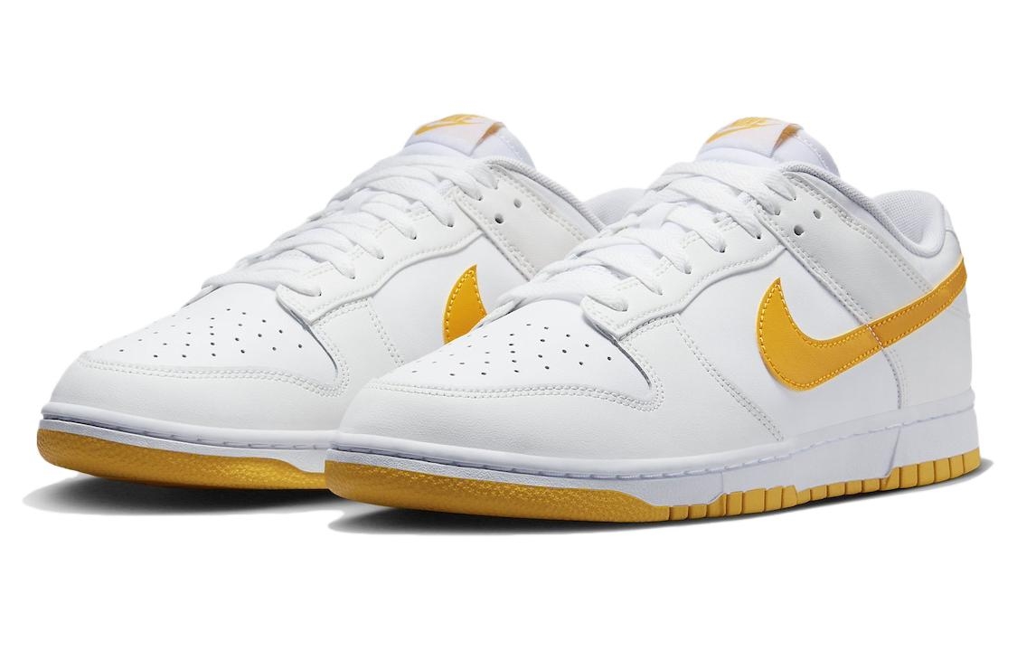 Nike Dunk Low White University Gold - вид спереди