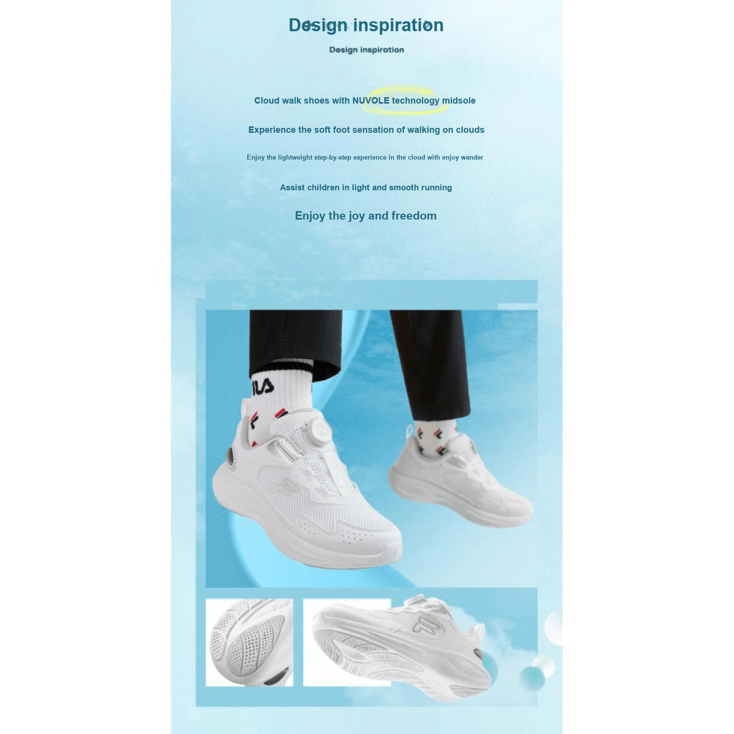 FILA KIDS NUVOLA Rebound Kids' White - вид с внутренней стороны