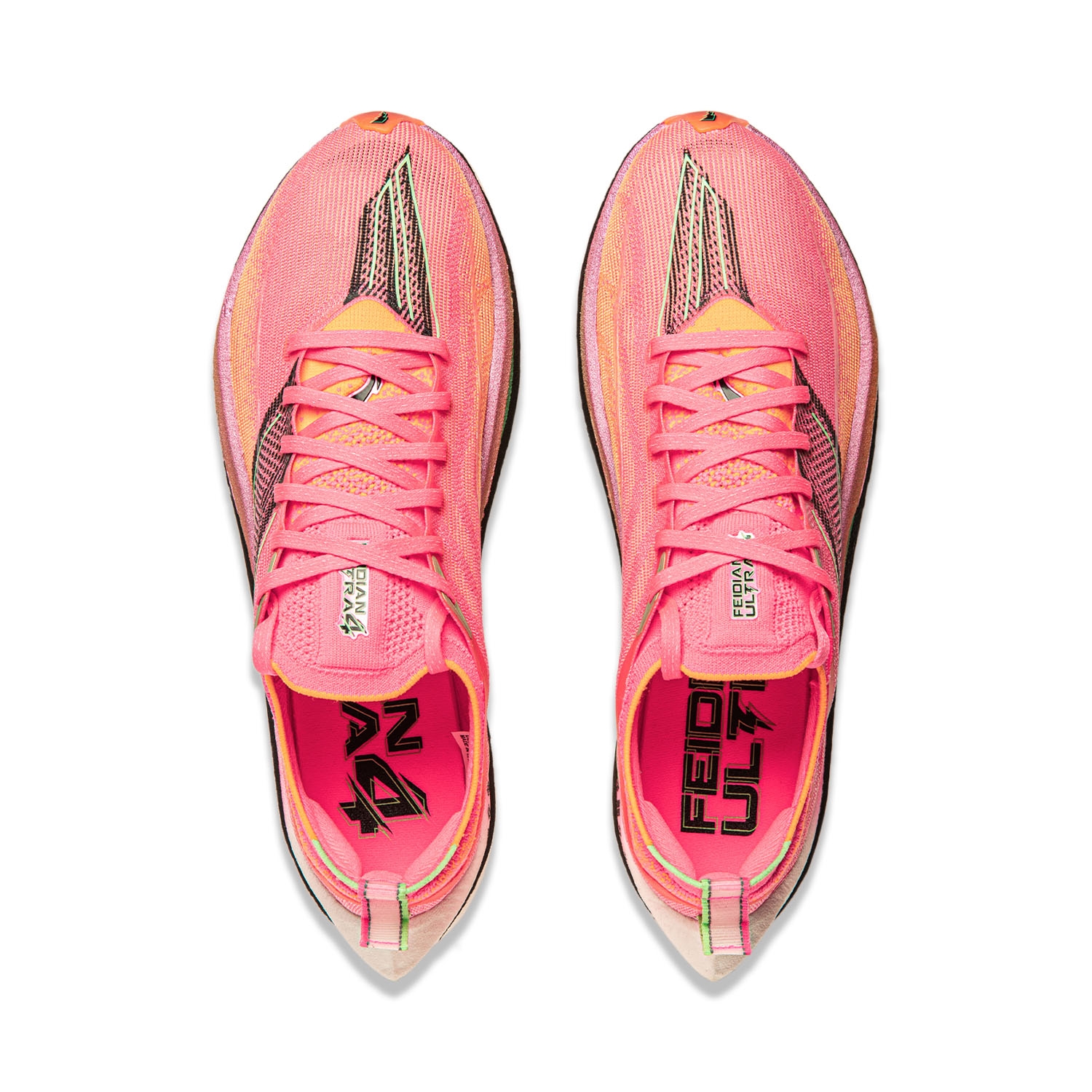 Li-Ning Feidian 4 Ultra Fluorescent Rose Pink/Fluorescent Melon Orange - вид сзади