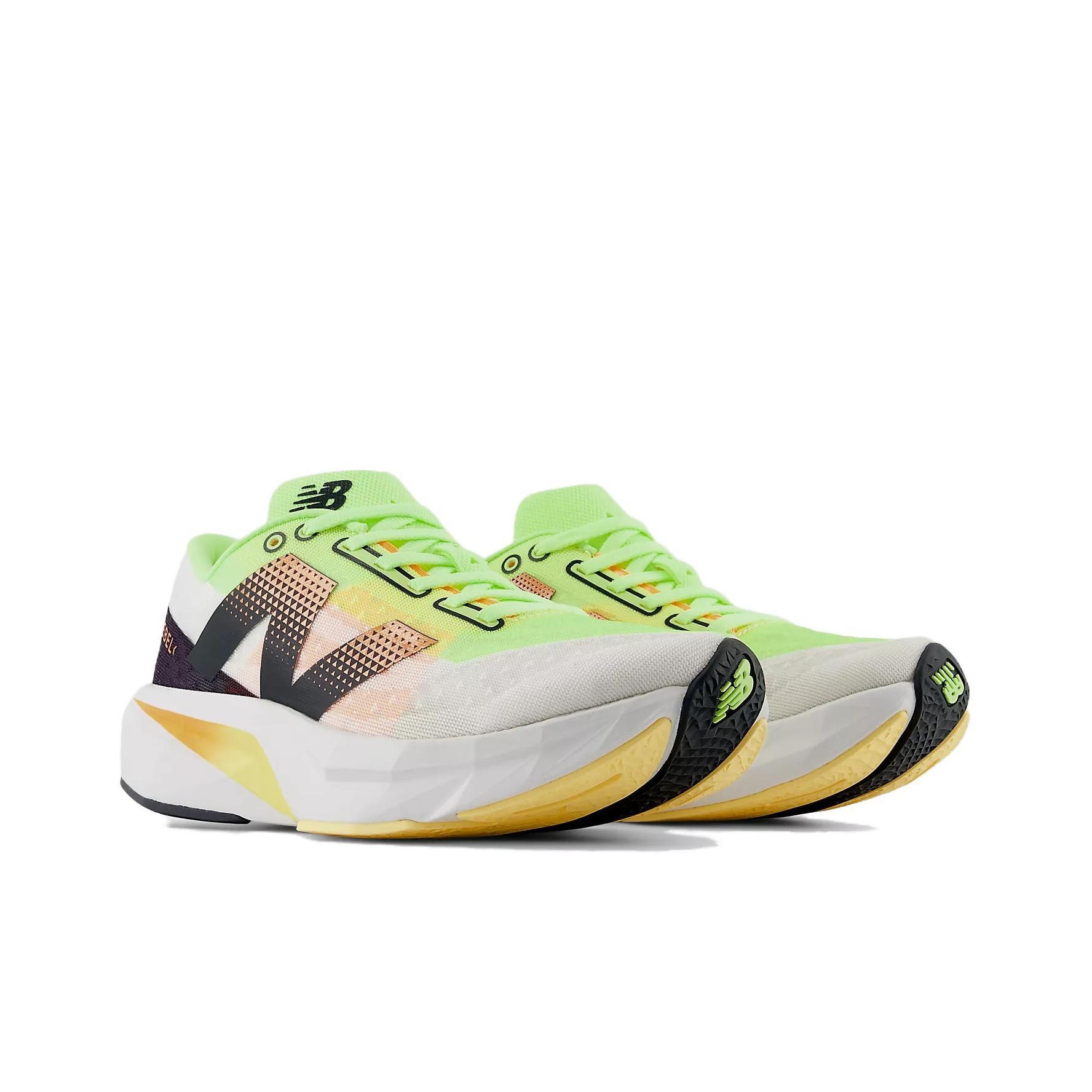 New Balance FuelCell Rebel v4 LL4 White Lime (варианты полноты: D, 2E) - вид спереди
