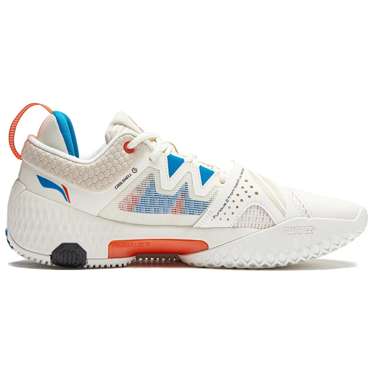 Li-Ning Rage 2 White Orange Blue - вид с внутренней стороны
