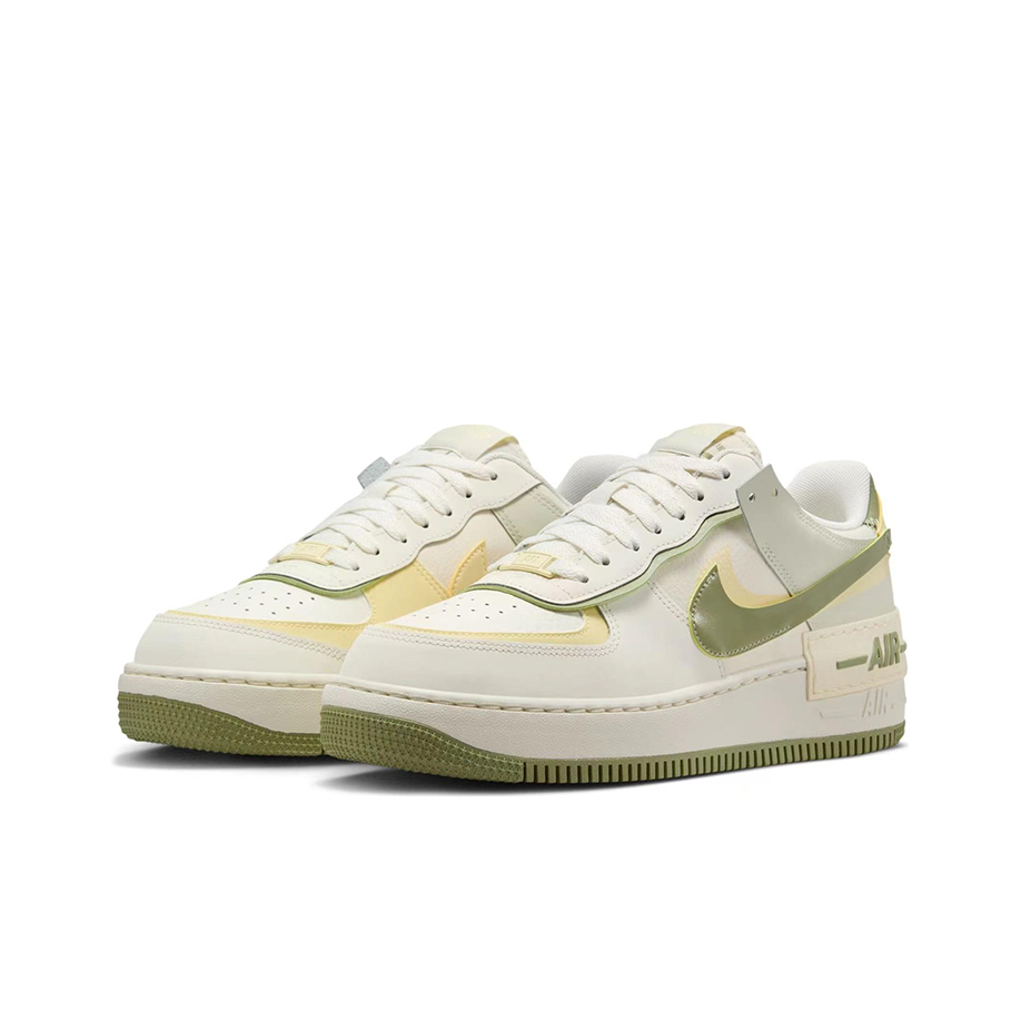 Nike Air Force 1 Shadow Pale Ivory Oil Green - вид спереди