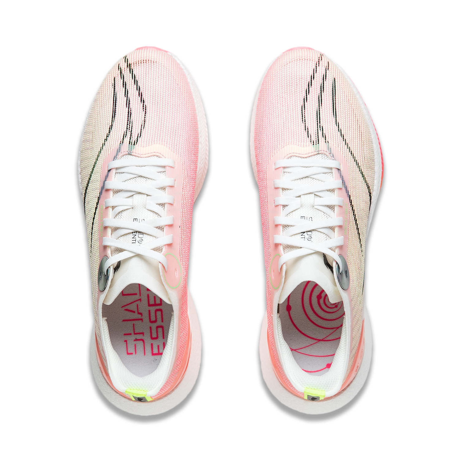 Li-Ning Jueying 2 Essential Ivory/Fluorescent Rose Pink - вид сзади