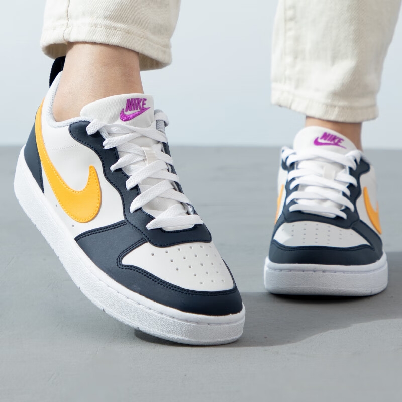 Nike Court Borough Recraft 'White Navy Gold' GS - вид 11