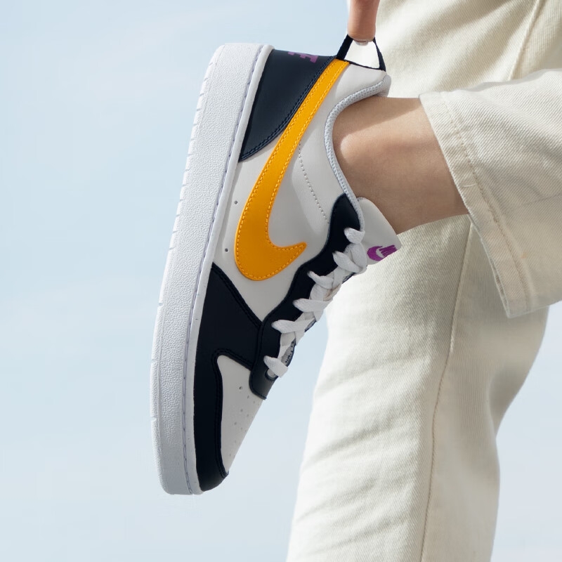 Nike Court Borough Recraft 'White Navy Gold' GS - вид 14
